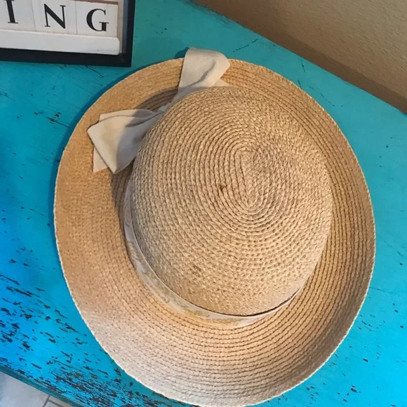 Helen Kaminski Raffia Sun Hat With Ribbon - Picture 5 of 7